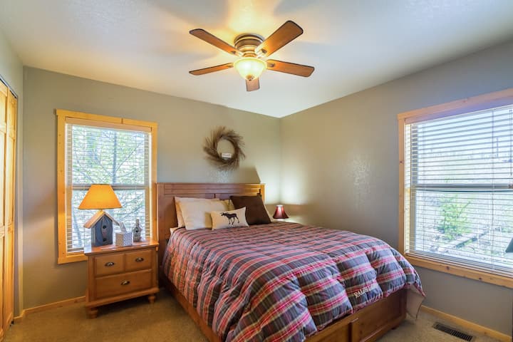 Sunny queen bed awaits you.  (Bedroom #2 - main level)