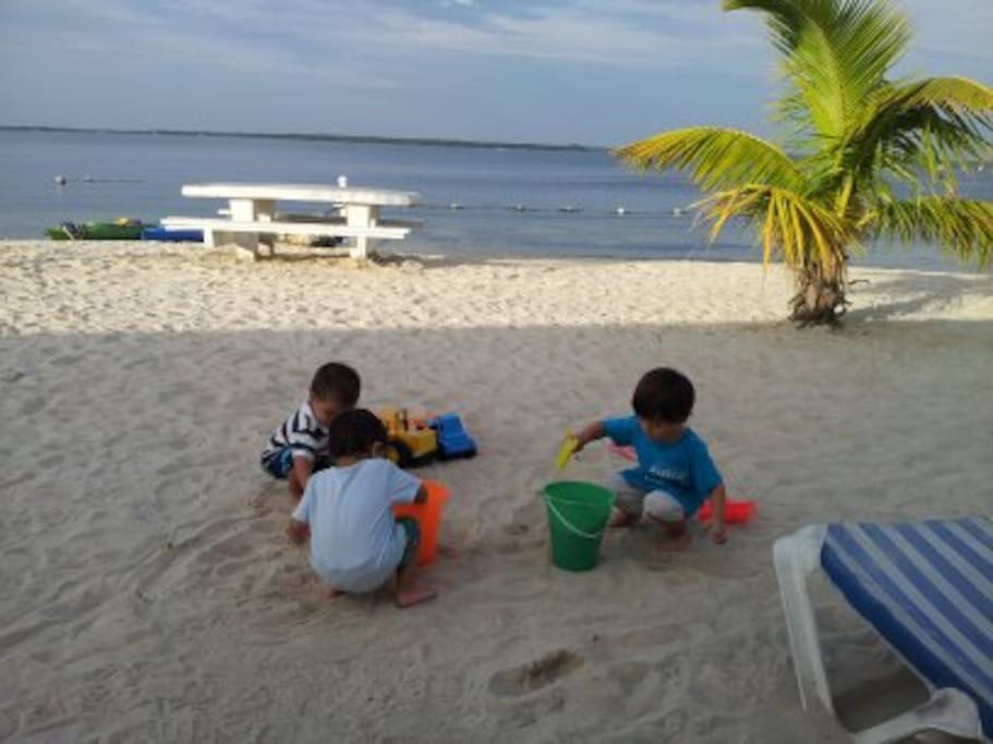Enjoy the complex private beach