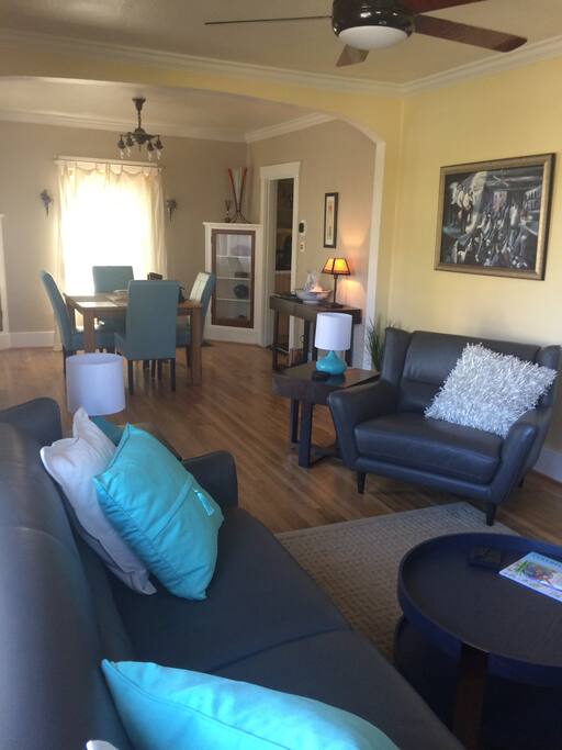 Open area for dining and relaxing in the cozy living room