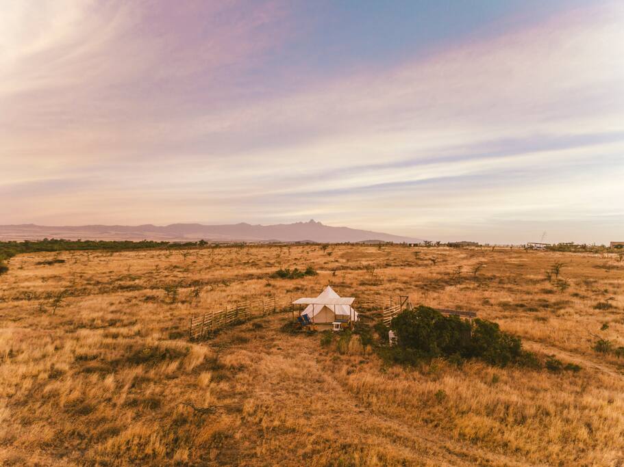 Views of Mount Kenya right behind you.