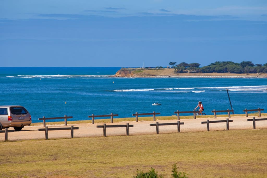 Beach across the road