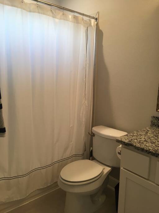 Private full-sized bathroom with granite countertops!
