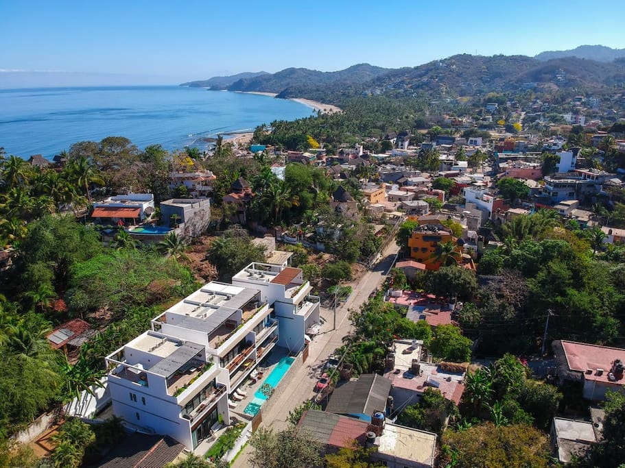 Panoramic view of Sayulita downtown from Casa Galeria