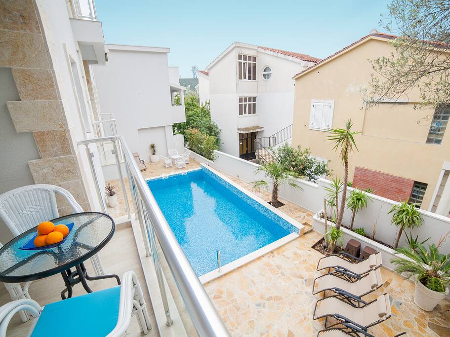 Pool and balcony view