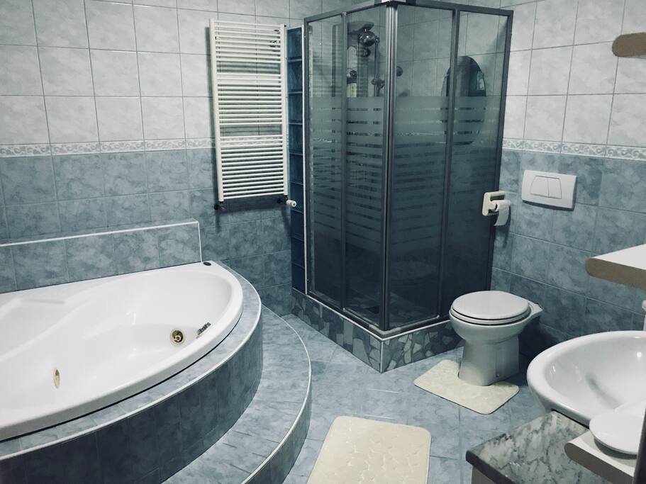 Big Jacuzzi bathtub and a shower all for you