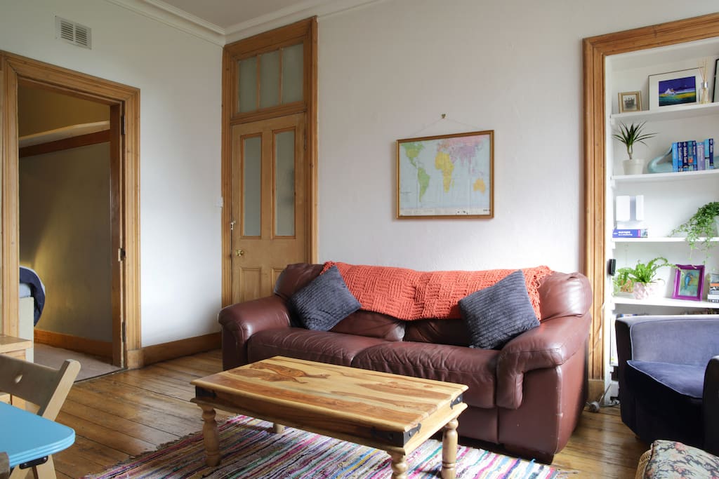 On the left is the door to the rest of the flat which is fitted with a lock for your privacy.
