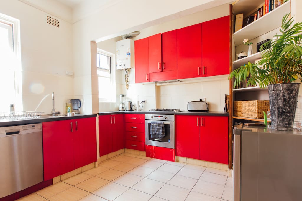 Huge kitchen/dining room with dishwasher