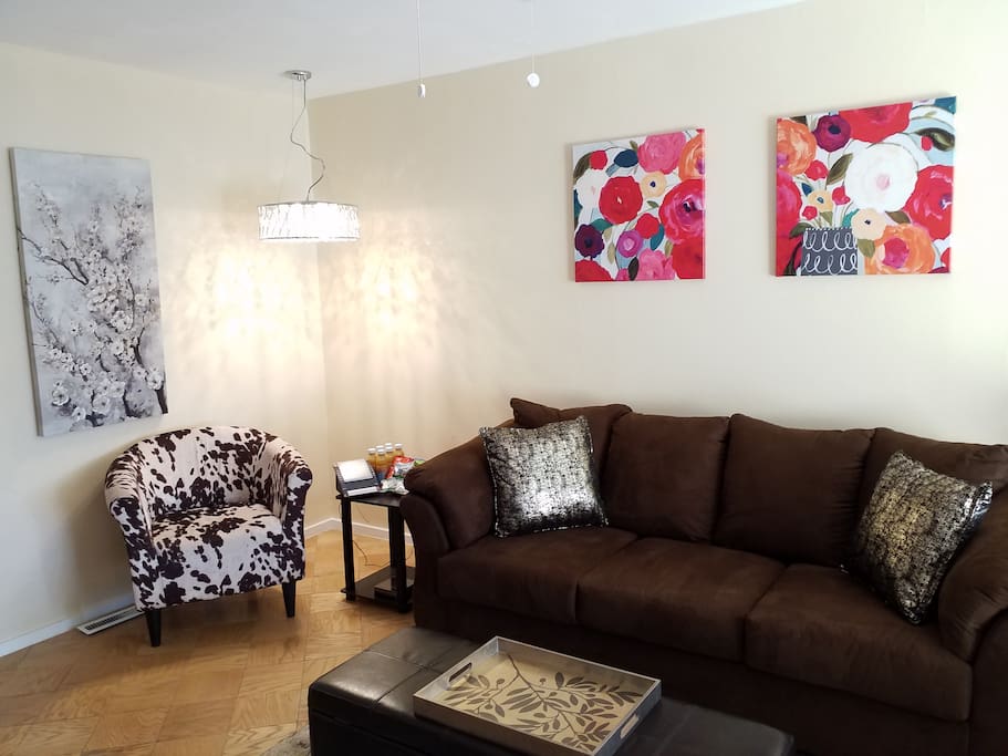 The 250 SF Living Room with Gorgeous Dimmable Chandelier Light