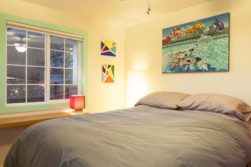 Room crafted with all the comforts and local artists' paintings.