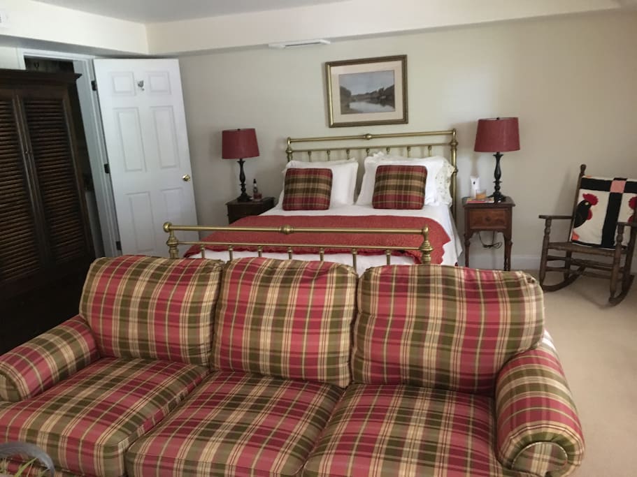 Queen bed with sleep sofa.