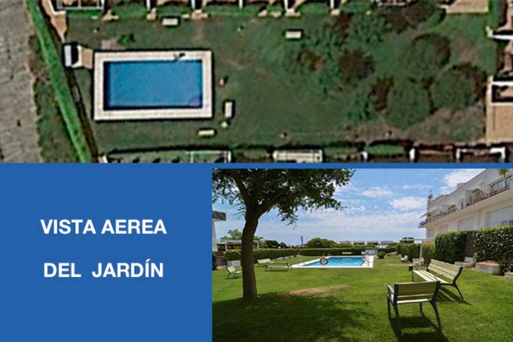 Vista aérea del jardín