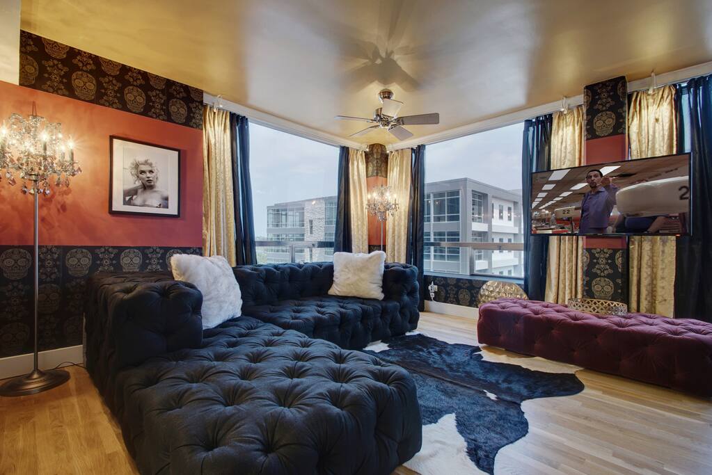 . All furnishings are high-end, sourced from Restoration Hardware, Z-gallerie, and our own local Fabulous and Baroque (hand-carved mahogany), which give the unit a comfortable and luxurious feel.