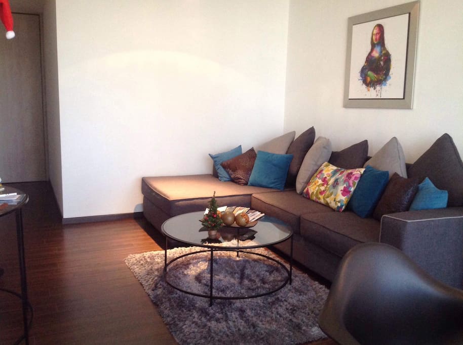 Living room with flat screen TV