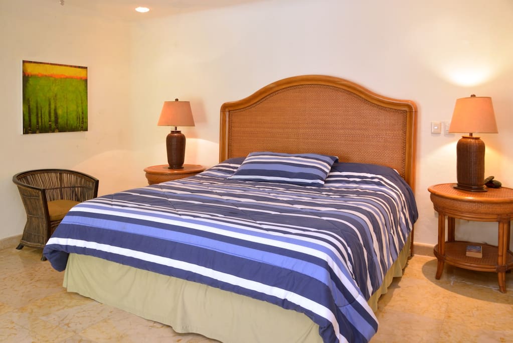 comfortable King size bed in one of the 3 suites