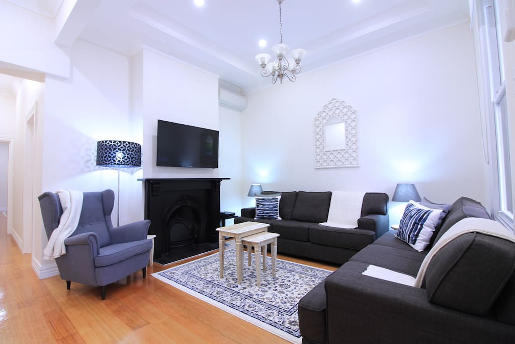Main living area with Foxtel (Cable TV) and Sports Channels