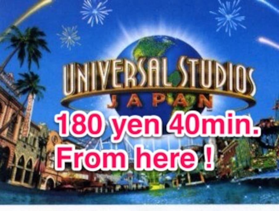 Door >walk >train >USJ =40min.