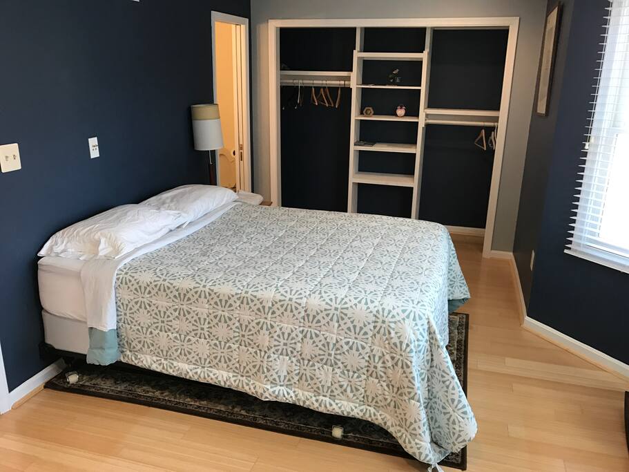 Open closet with shelves