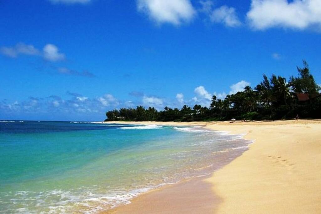 2 minute walk to the most beautiful beach on Oahu