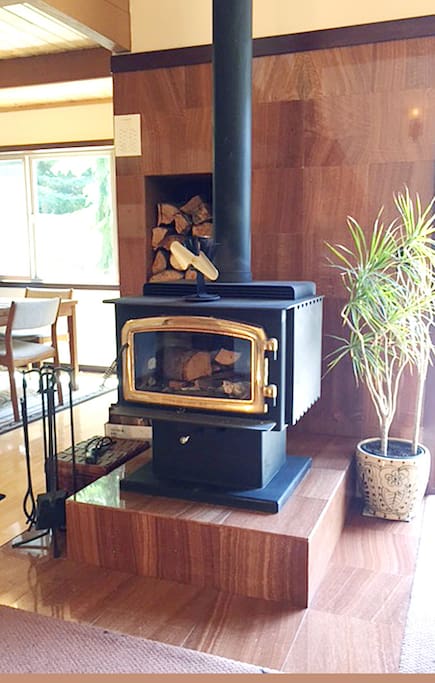 Wood Burning Stove is set and ready for your enjoyment.
