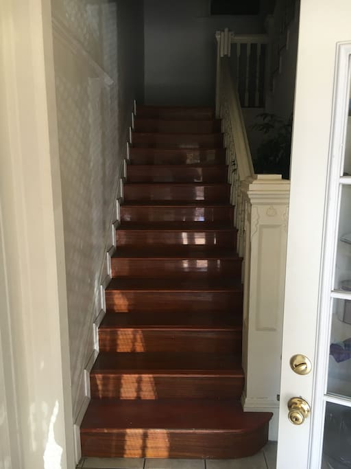 This room is on the second floor and requires climbing a staircase.