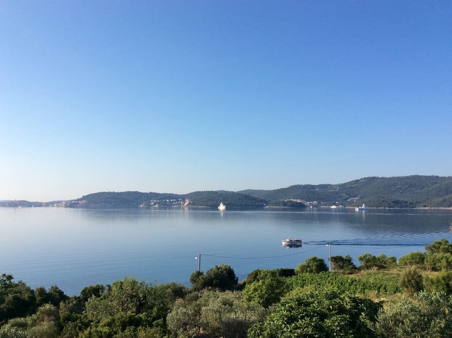 Another view from the balcony - that little boat is your local service over to Korcula