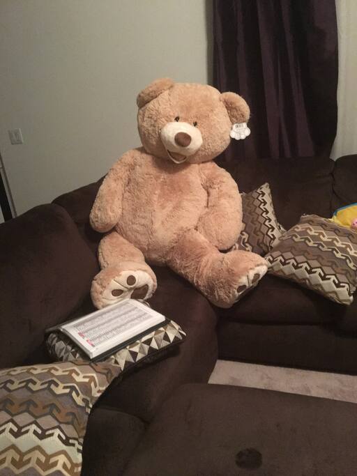 My bear, he has attitude he doesn’t want to be hugged.