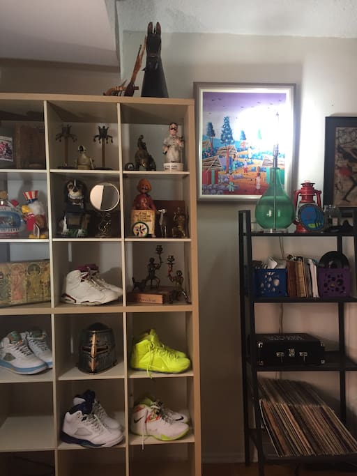 Small Collection and also a record player with a few old school albums. Feel free to explore.