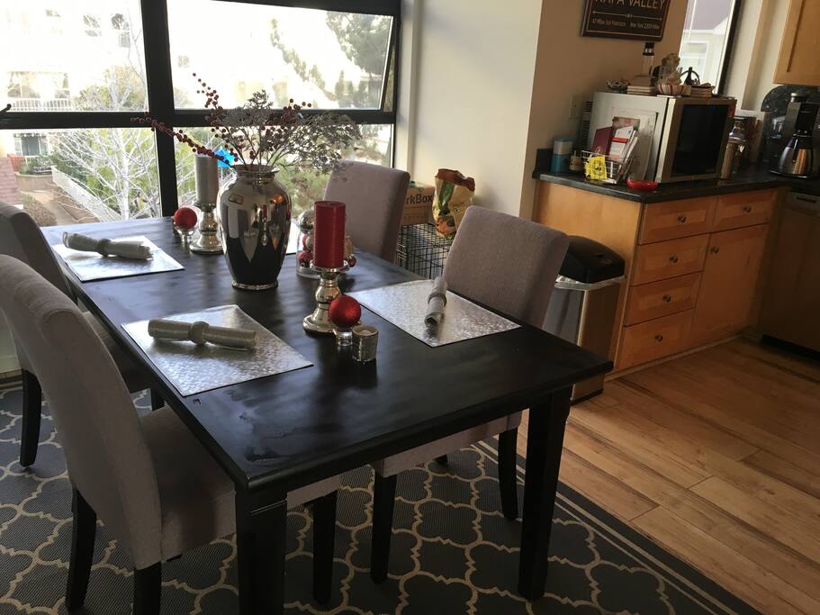 Dining room seats 4. Lots of natural light.