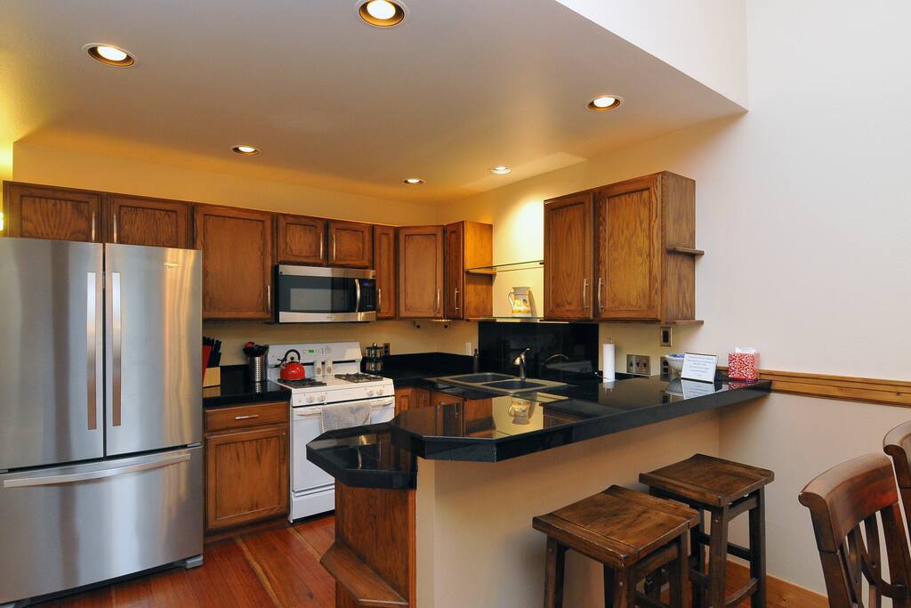 View of open kitchen from living room