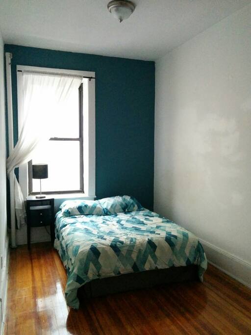 Your room during the day. These are the brand new sheets, pillows, blanket we bought just for you