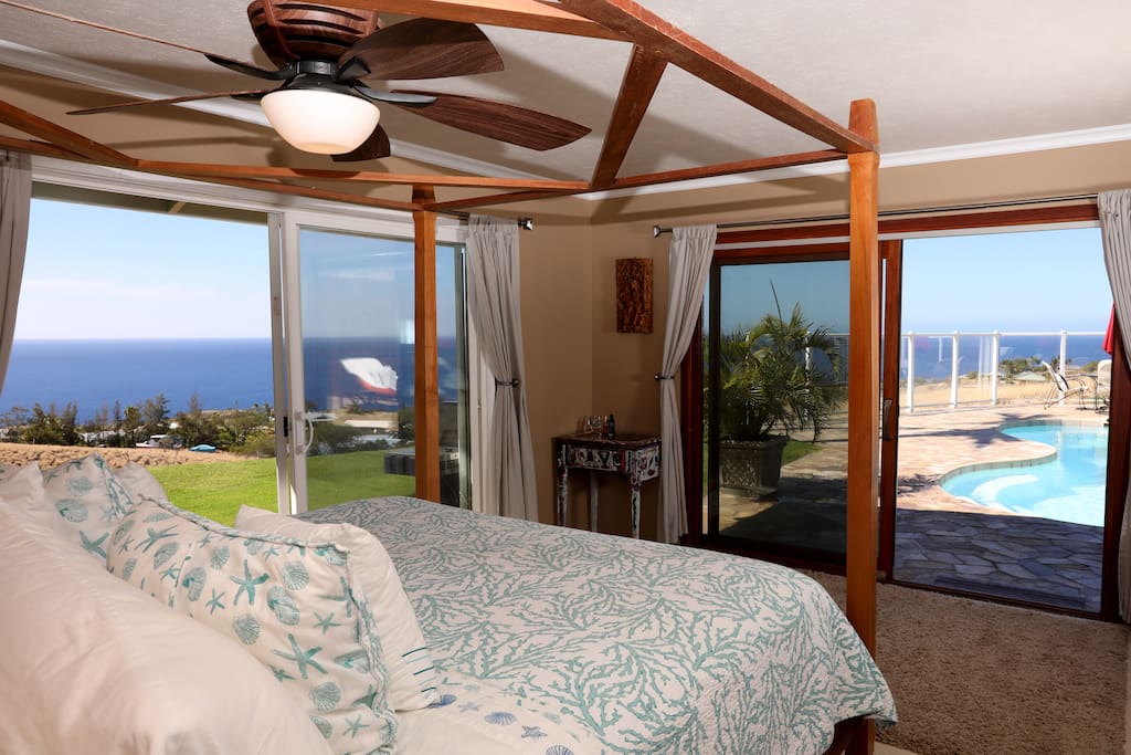 ocean and pool view from bedroom