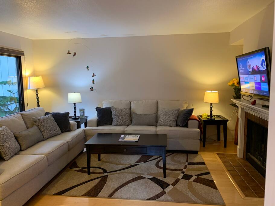 Living room with queen sofa bed