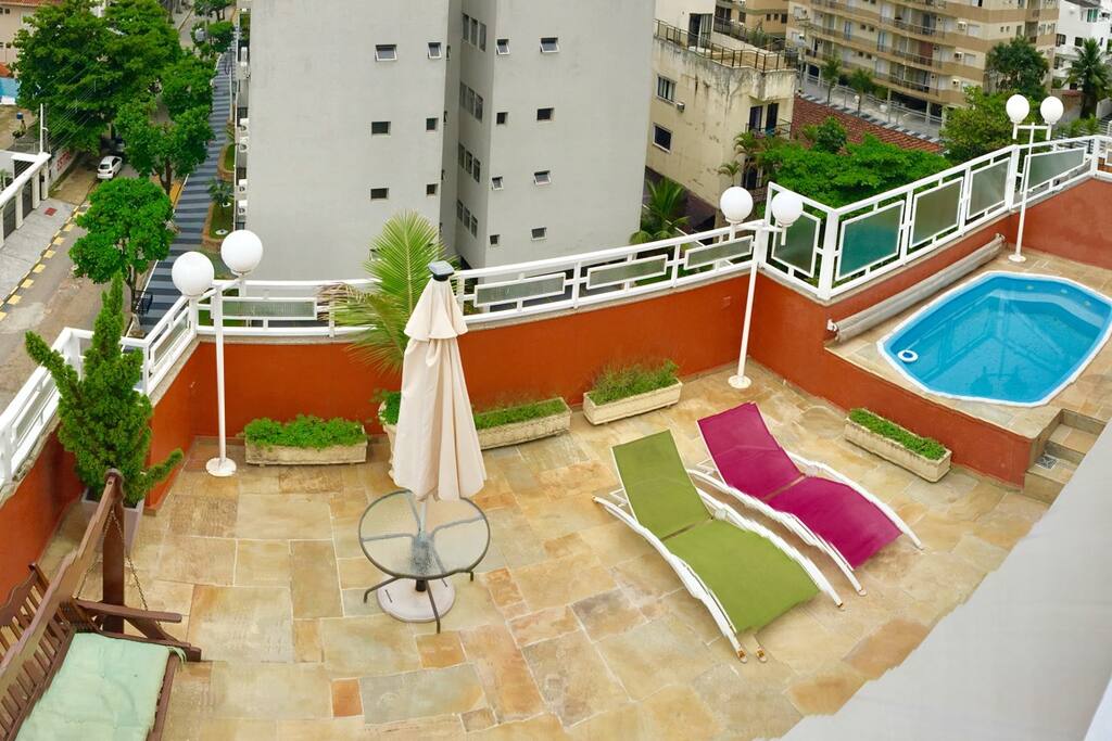 Vista da área da piscina