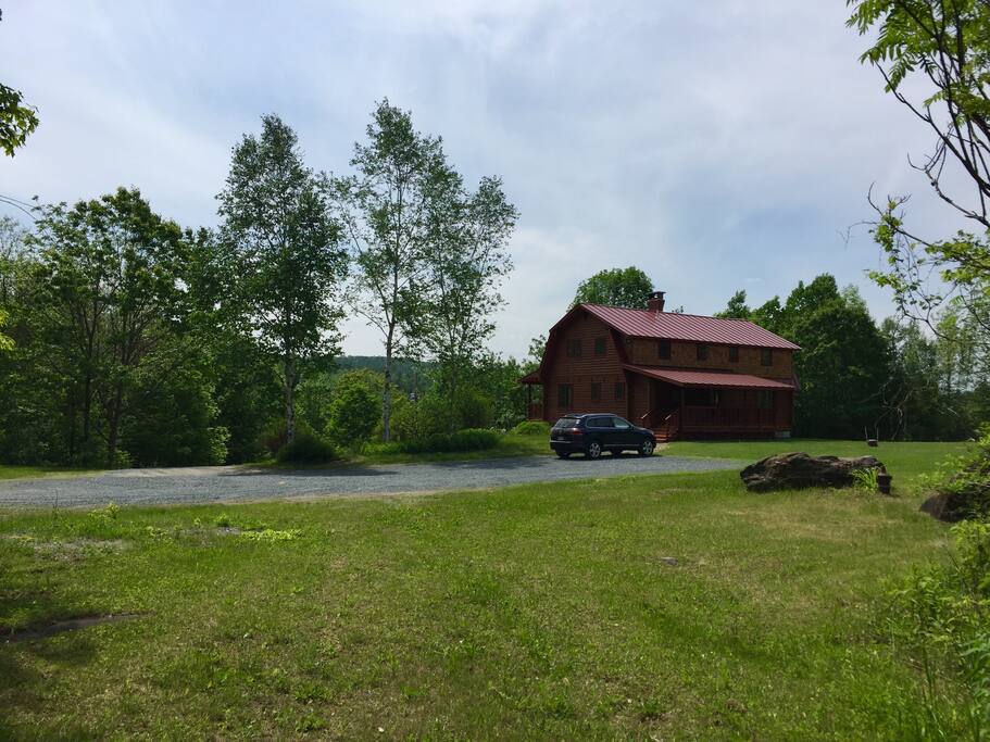 Side view of Sugar Hill cabin. Plenty of parking.