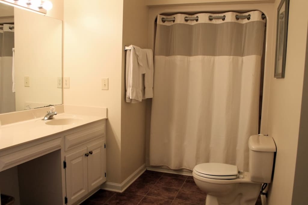Spacious, Clean, Well Stocked private bathroom.