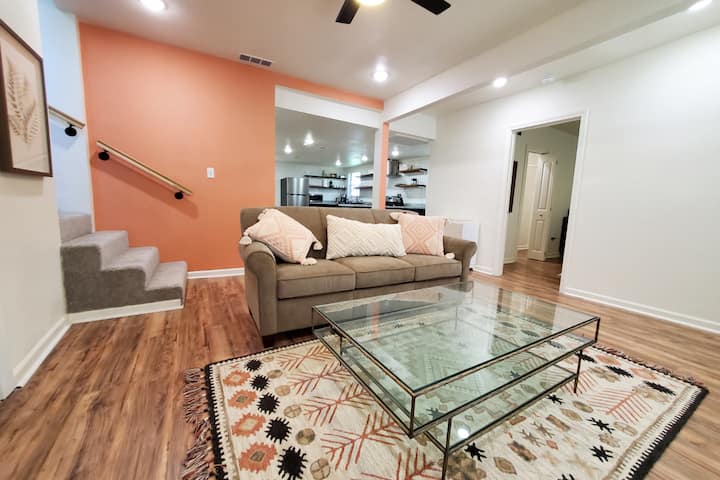 Living Room with coffee table and flat screen television