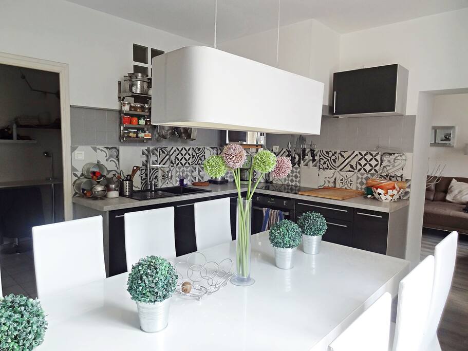 grande cuisine moderne pouvant accueillir 10 personnes