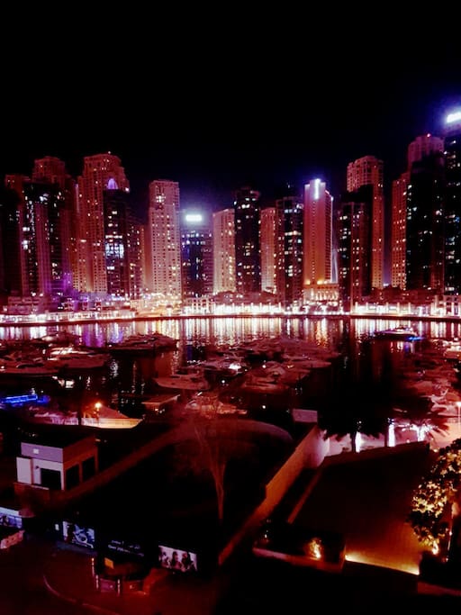 View of the Marina from the balcony in the evening.