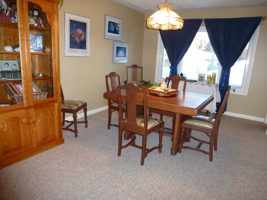 Our dining room can accommodate 8 people easily and is the place where we gather for meals and conversation.