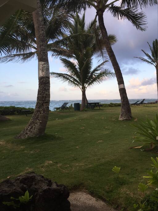 View from the Lanai - looking out at the ocean