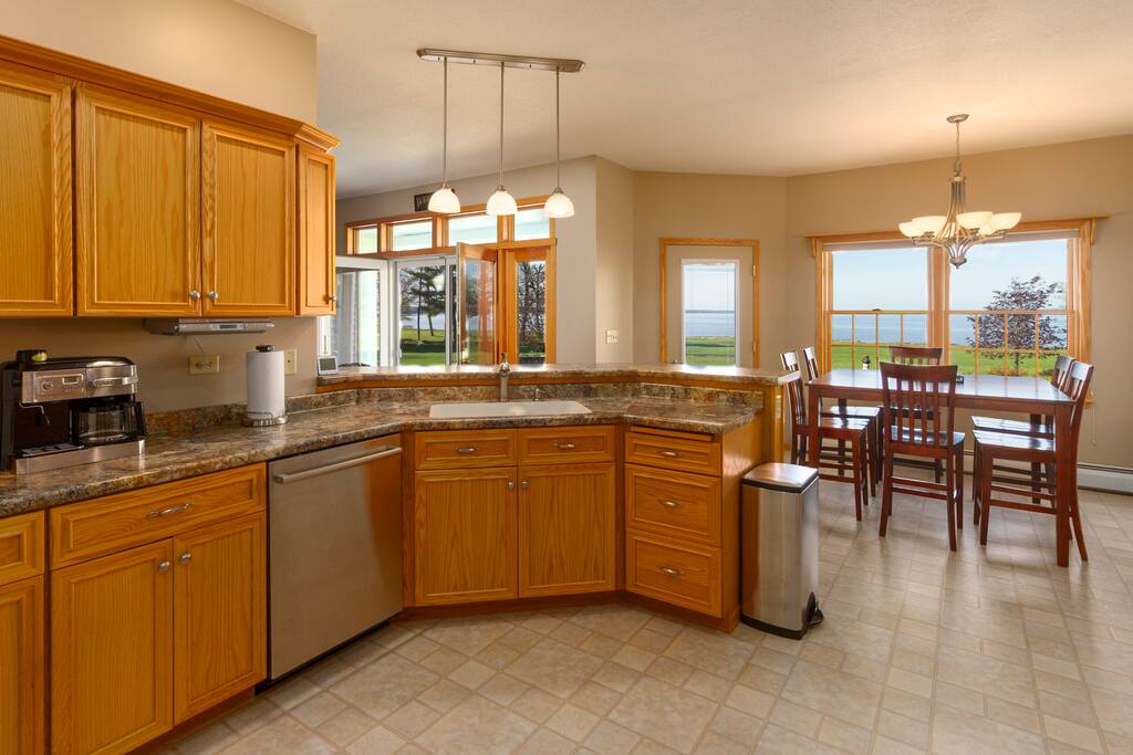 Kitchen Overlooking Lake Michigan on Little Bay de Noc.