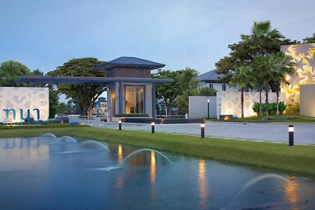 Gated security entrance with 24 hour guard