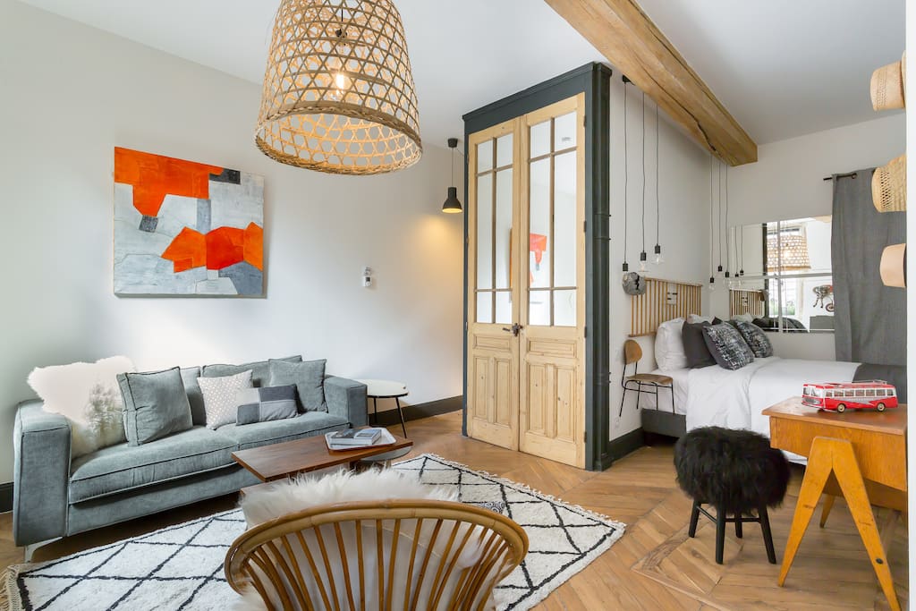 Coin salon/cuisine - Studio Milan - Lyon Centre