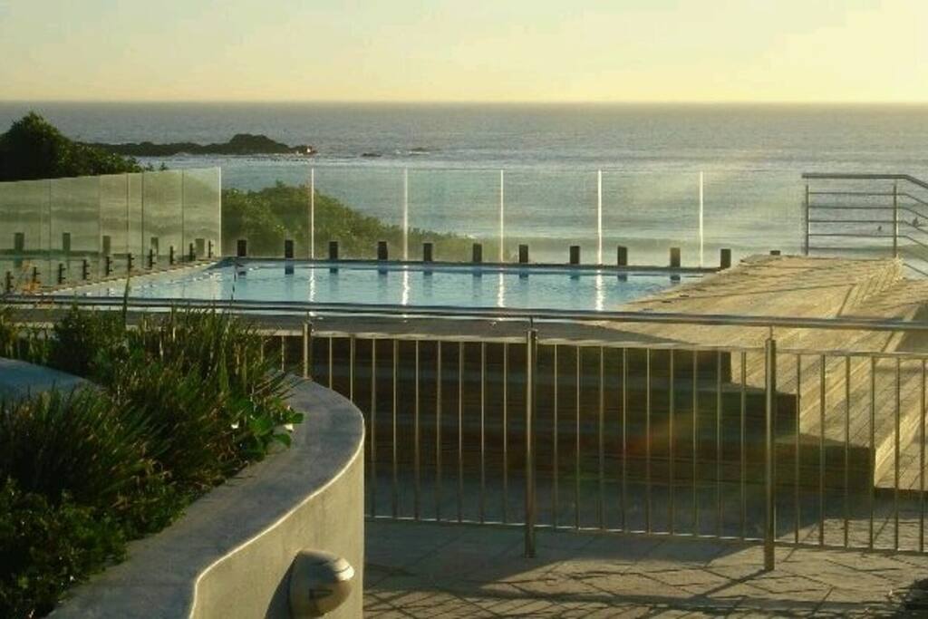 Luxury pool. Perfect rinse off after a kite or surf right in front.