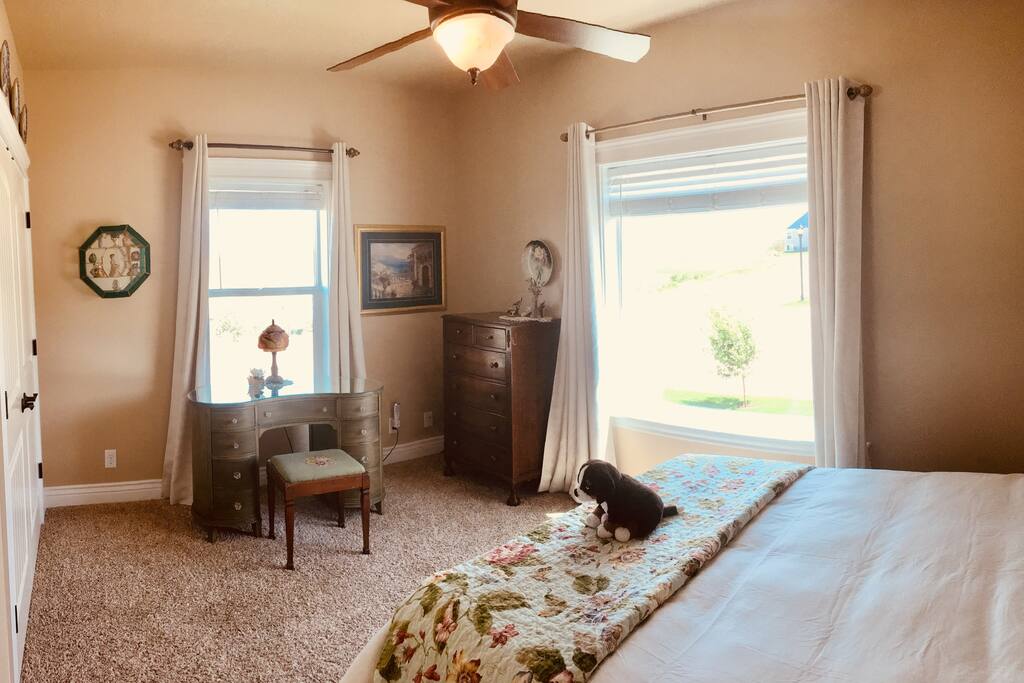 Entry to the room off the front hallway or front door. This room as a great view of the local farms and the tip of the Grand Teton Mountains or we like to refer to it as the Shark Fin.