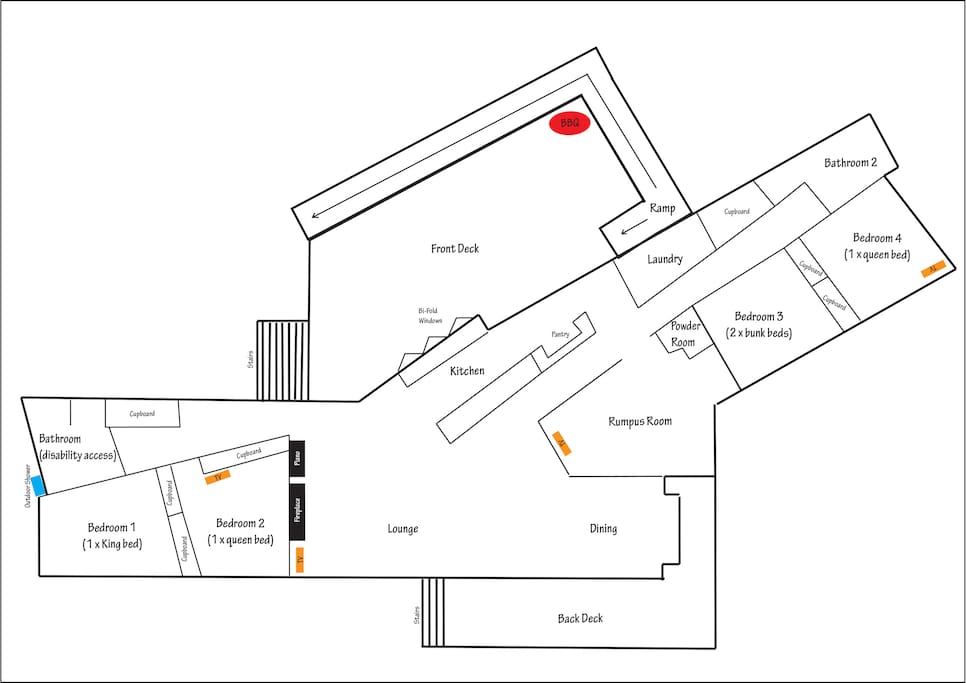 Floor Plan (2 separate wings is ideal for 2 families)