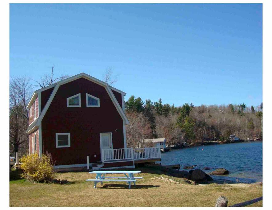Waterside view of cottage