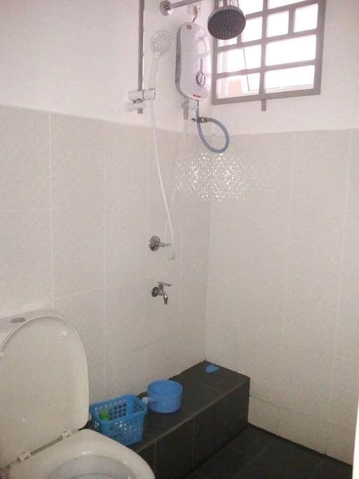 Water heater in the bathroom.
