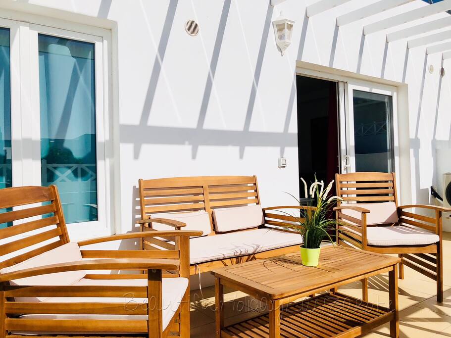 Terrace with pool view