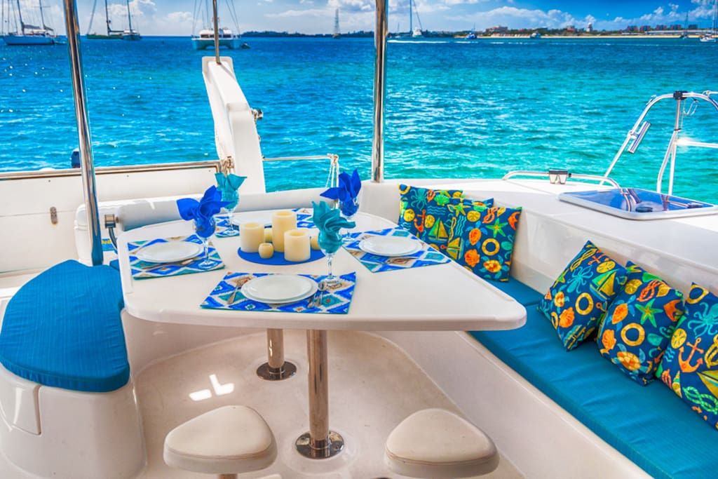 Cockpit - lunches and dinners are magnificent in the Caribbean